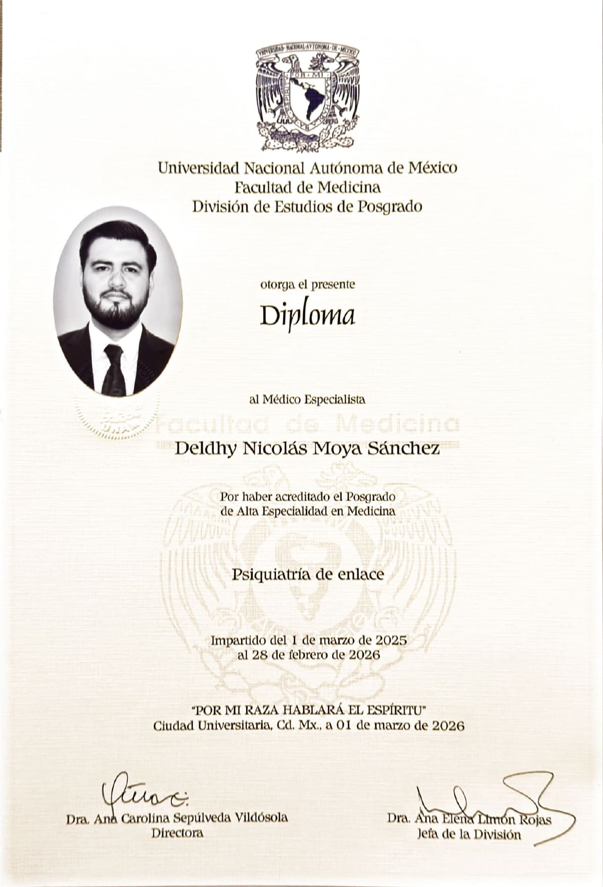CL Psychiatry subspecialty UNAM