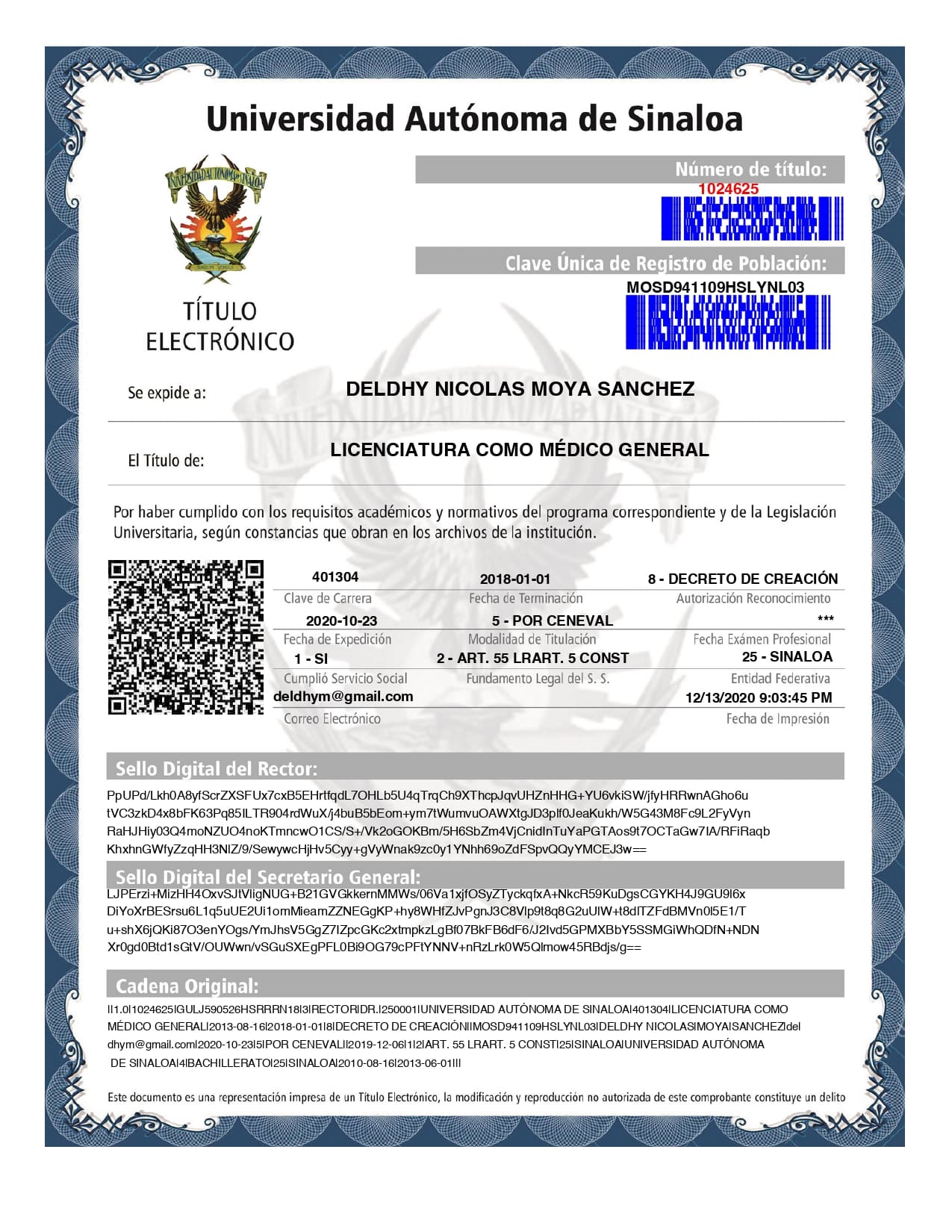 MD degree UAS